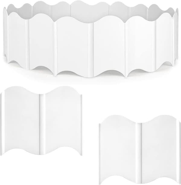 Lollanda 20-pack sammankopplingsbara trädgårdskant-kit – DIY staket för gräsmatta, landskapsdekoration – lämplig för uteplats, gångväg och trädgård