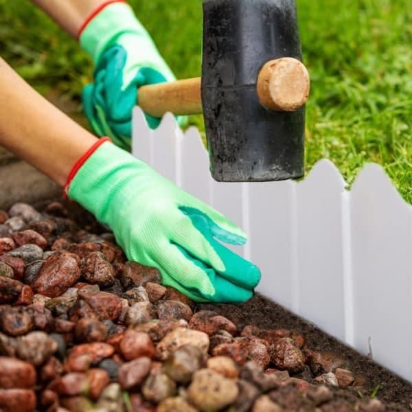 Lollanda 20-pack sammankopplingsbara trädgårdskant-kit – DIY staket för gräsmatta, landskapsdekoration – lämplig för uteplats, gångväg och trädgård