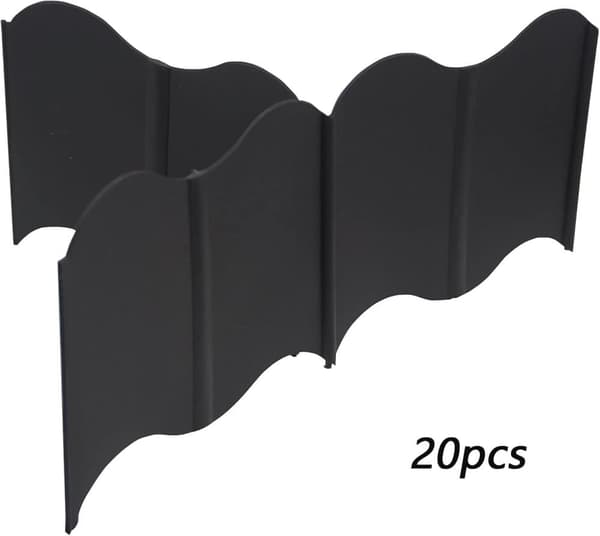 20-pack sammankopplingsbara trädgårdskant-kit – DIY staket för gräsmatta, landskapsdekoration – lämplig för uteplats, gångväg och trädgård