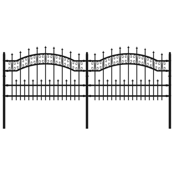 Staket med spjuttopp 115 cm pulverlackerat stål