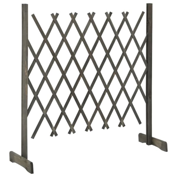 Spaljéstaket grå 120x90 cm massivt granträ