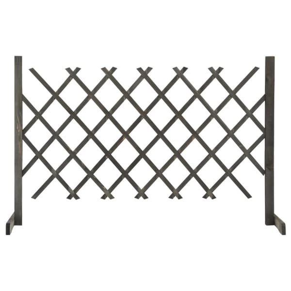 Spaljéstaket grå 120x90 cm massivt granträ