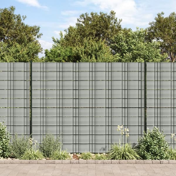 Insynsskydd för trädgården 10 st PVC 252,5x19 cm stengrå