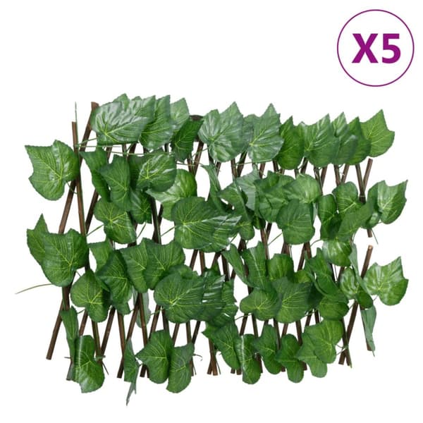 Konstväxt druvblad spaljé expanderbar grön 5 st 180x20 cm