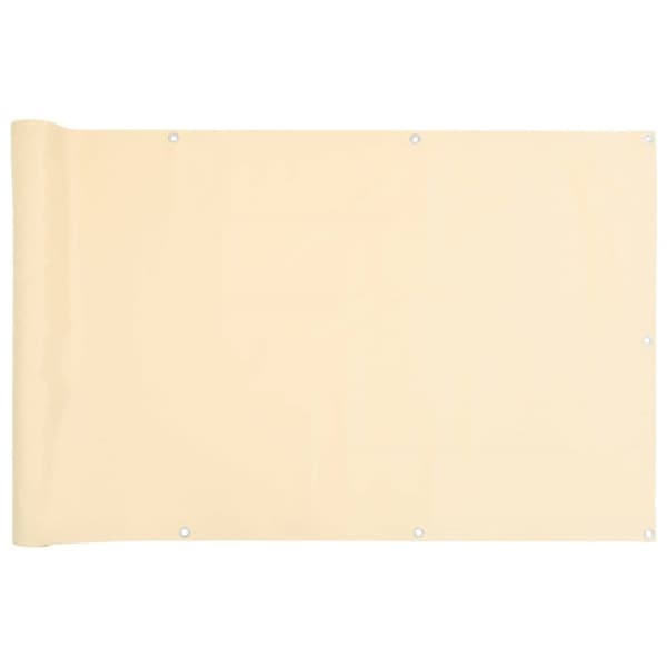 Insynsskydd för balkong gräddvit 600x75 cm PVC