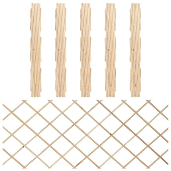 Spaljéstaket 5 st massivt granträ 180x80 cm
