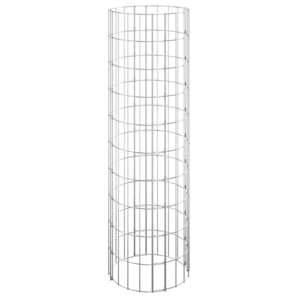 Planteringsgabion upphöjd rund galvaniserat stål Ø30x100 cm