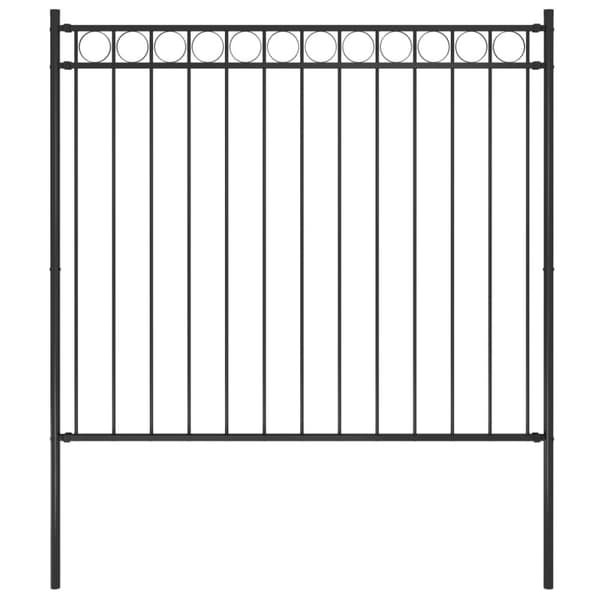 Trädgårdsstaket stål 1,7x1,5 m svart