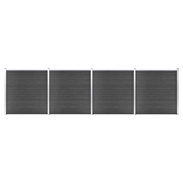 Staketpanel WPC 699x186 cm svart