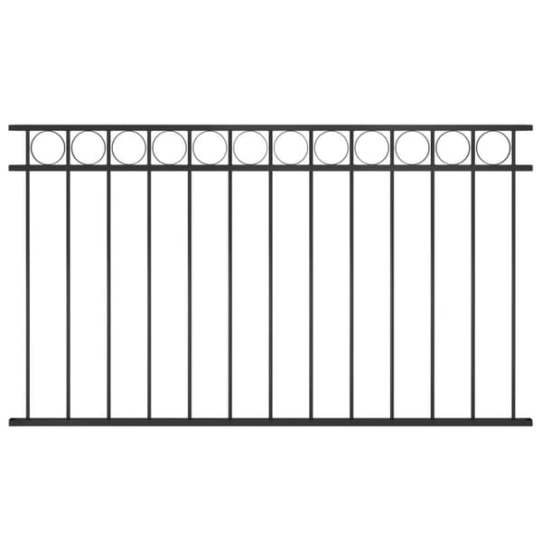 Staketpanel stål 1,7x0,8 m svart