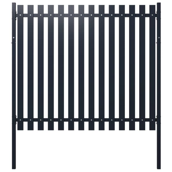 Staketpanel antracit 174,5x170 cm pulverlackerat stål