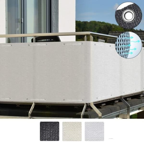 Sol Royal Balcony Breeze 300x90cm Vit HDPE – Opak UV Balkongskydd Vatten- och väderbeständig – SolVision HB2