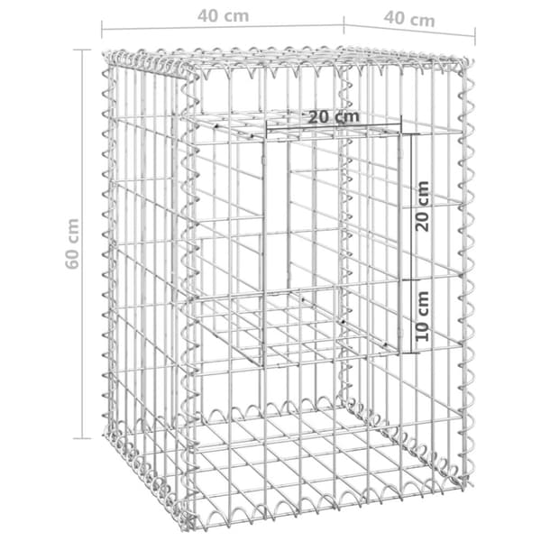 vidaXL gabionkurve 2 stk. 40x40x60 cm jern