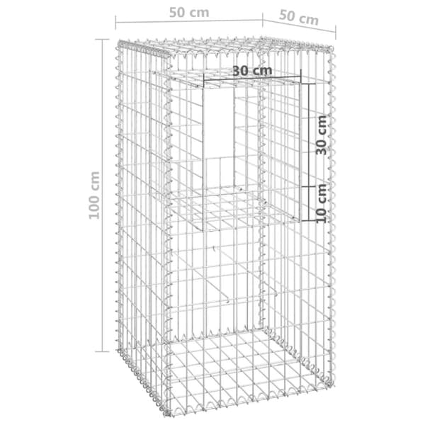 vidaXL gabionkurve 2 stk. 50x50x100 cm jern