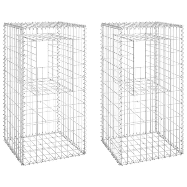 vidaXL gabionkurve 2 stk. 50x50x100 cm jern