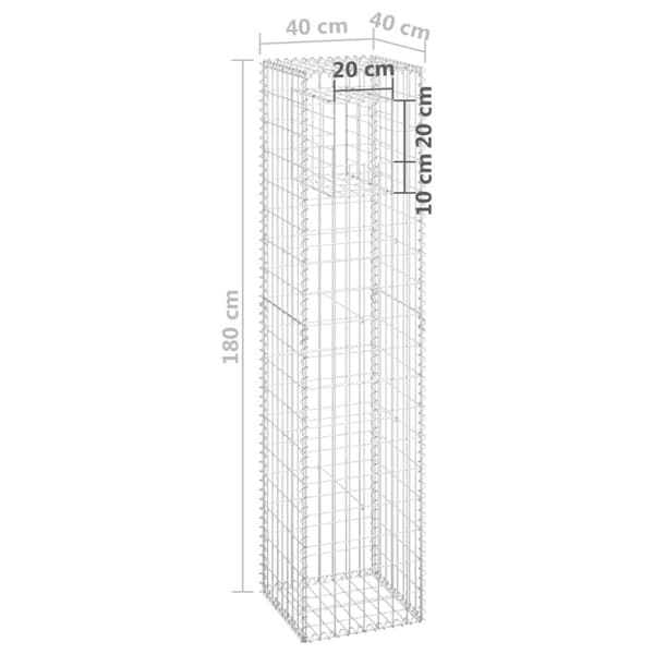 vidaXL Gabionstolpe 40x40x180 cm jern