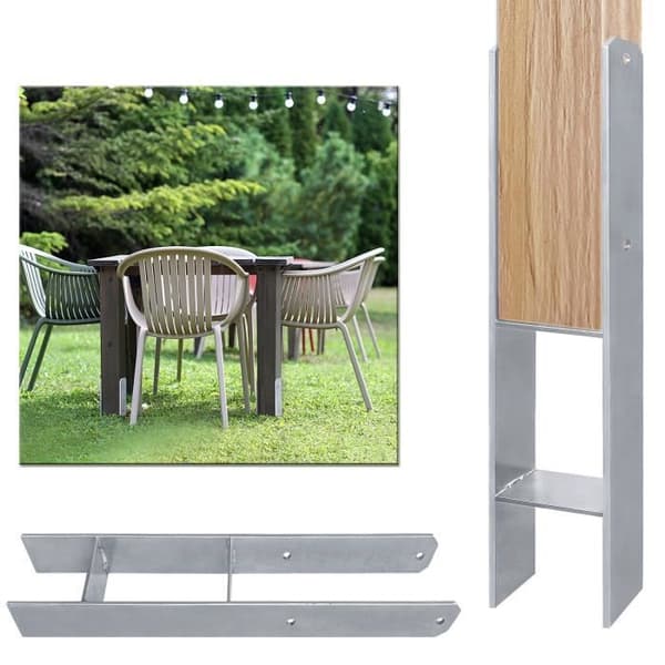 XMTECH 2 st H-ankare 121MM stolpfäste, pergola stolpbas, staket stödankare i varmgalvaniserat för carportar