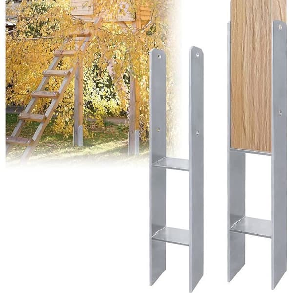 XMTECH 2 delar H-ankare 81MM stolpfäste, pergola stolpebas, staketstödsankare i varmförzinkad för carportar