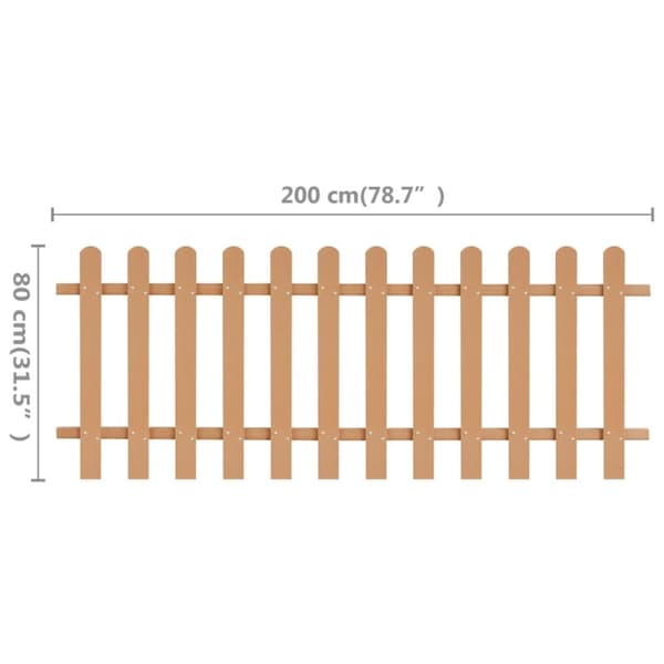 vidaXL Staket WPC 200x80 cm -  Staketspjälor