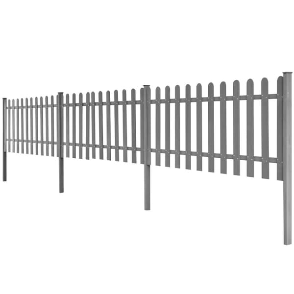 Stakitter - Living stakit med stolper 3 stk. WPC 600x60 cm