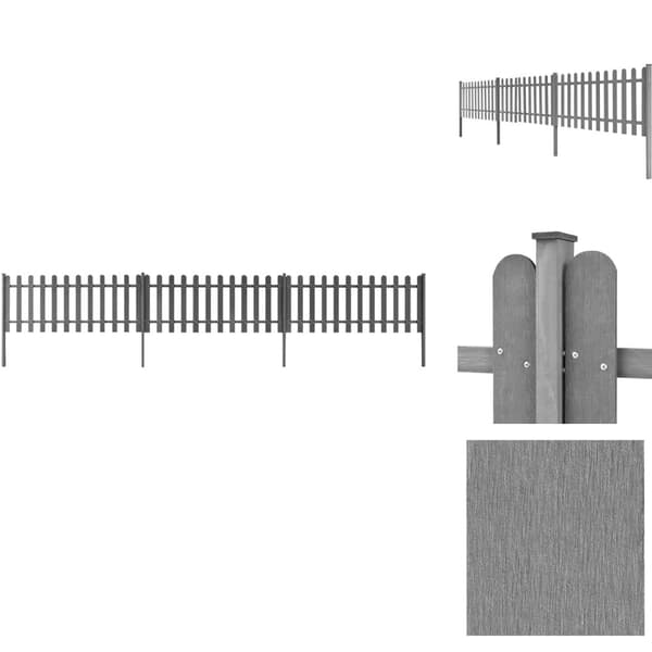 Stakitter - Living stakit med stolper 3 stk. WPC 600x60 cm