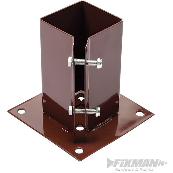 Pålstöd att Fästa - FIXMAN - 995311 - Galvaniserat Stål - 75 x 75 mm - Brun