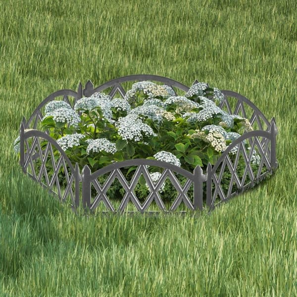 Palisade puutarha-aita, grafiittireunus, sarja 6 kpl 50x30 cm