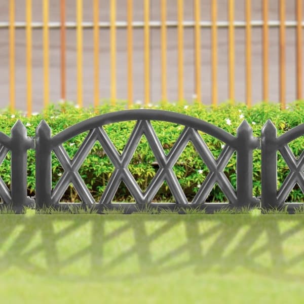 Palisade puutarha-aita, grafiittireunus, sarja 6 kpl 50x30 cm