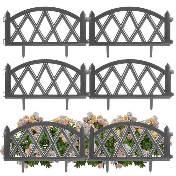Palisade puutarha-aita, grafiittireunus, sarja 6 kpl 50x30 cm