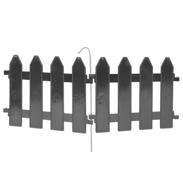 Palisade havehegn grafitkanter sæt af 10 stk 200 cm 20x15 cm