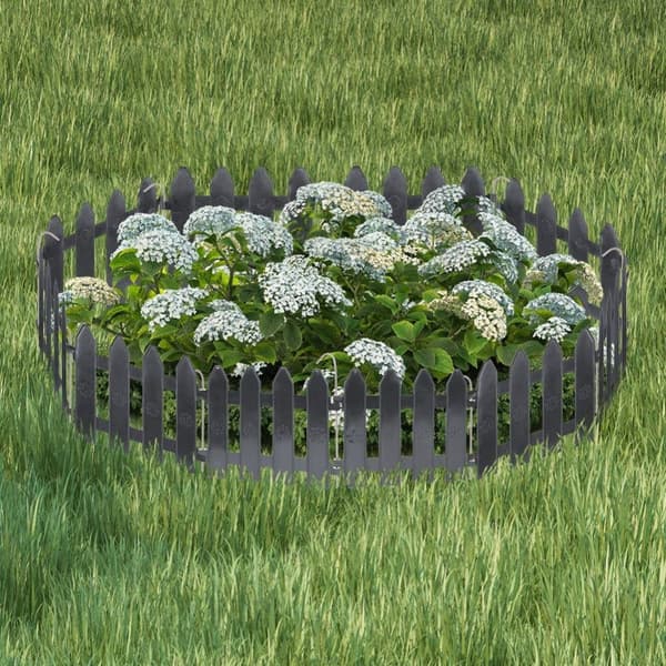 Palisade havehegn grafitkanter sæt af 10 stk 200 cm 20x15 cm