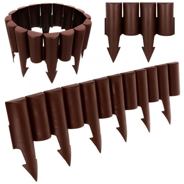 Palisade puutarha-aidan reunus nurmipeille ruskea setti 2,5 m