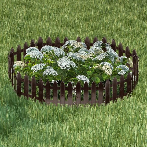Palisade puutarha-aidan reunasarja ruskea 10 kpl 200 cm 20x15 cm