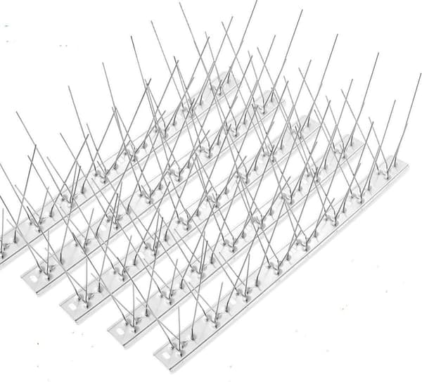 Stainless steel bird-proof spikes, steel bird-proof spikes, pigeon defense, bird repellent, bird-proof spikes, 5 pcs
