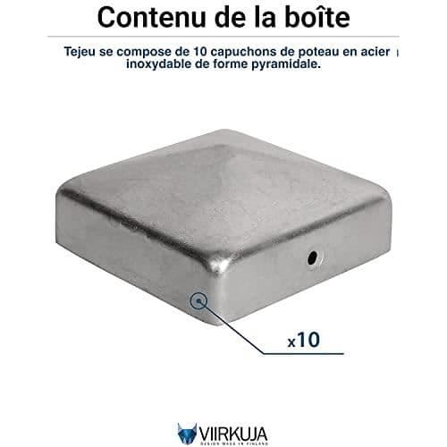 VIIRKUJA Trästolplock 9x9cm - Galvaniserad stålpyramid med skruvar, flerfärgad, 91x91mm