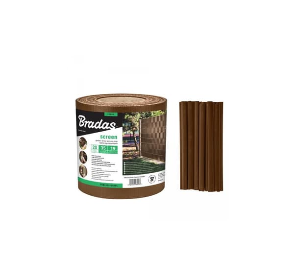 Hagegjerde skjermlist 19cm x 35m, 450g/m² brun