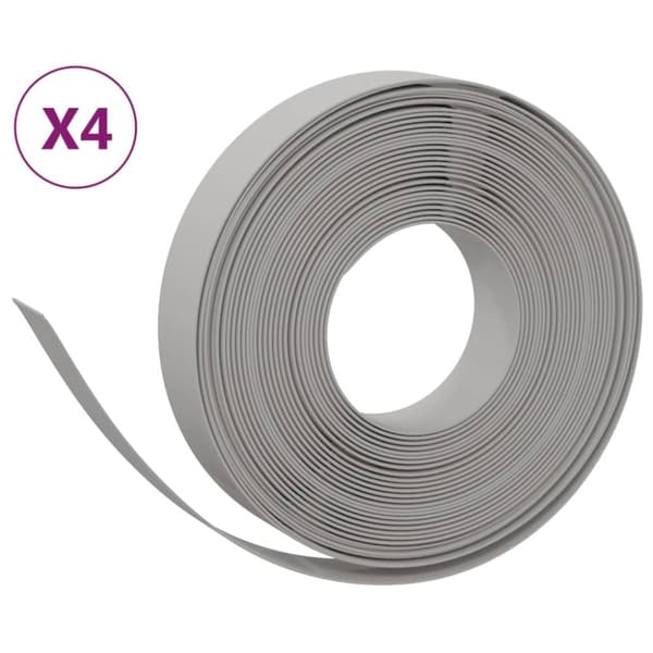 græskanter 4 stk. 10 m 10 cm polyethylen grå