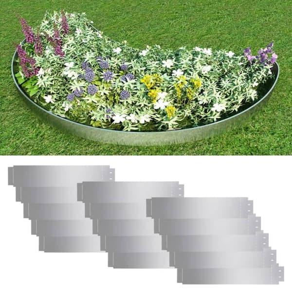 bedkanter 15 stk. galvaniseret stål 100 x 20 cm