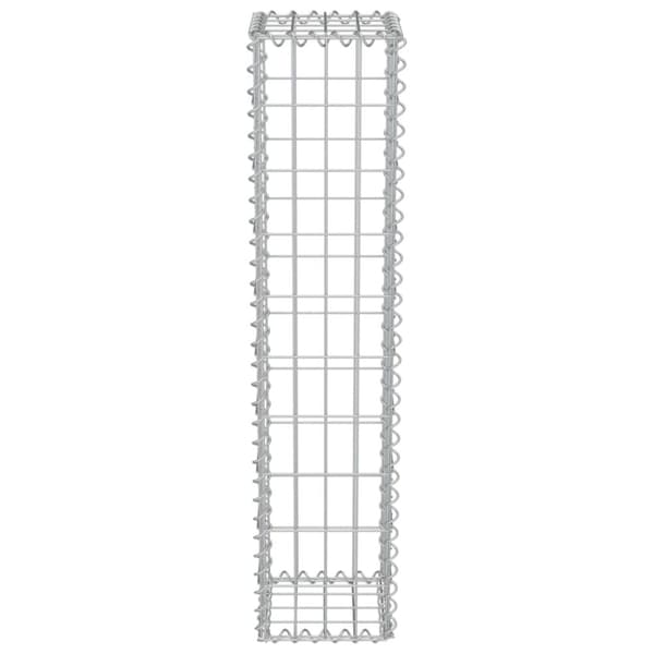 gabionvæg med dæksler galvaniseret stål 20 x 20 x 100 cm