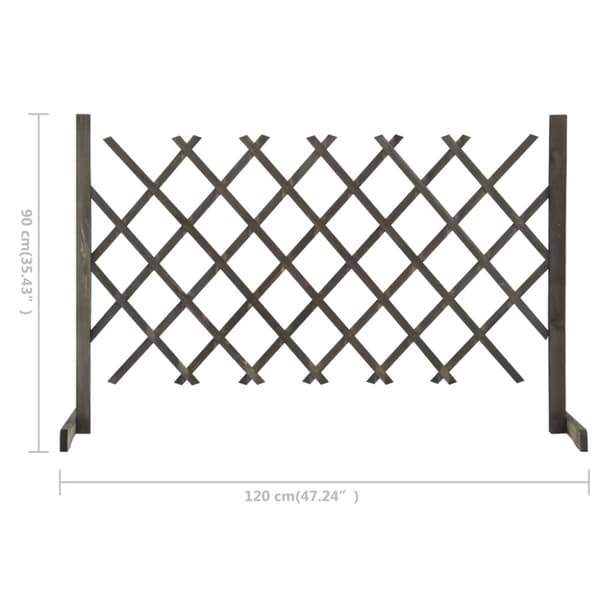 espalier til haven 120x90 cm massivt fyrretræ grå
