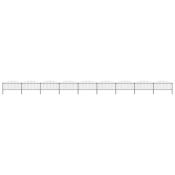 Puutarha-aita keihäskärjillä teräs (0,5-0,75)x15,3 m musta