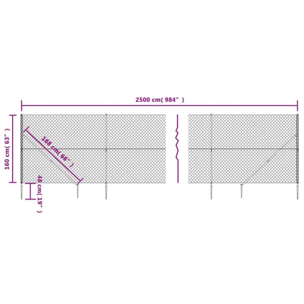 Verkkoaita maapiikeillä antrasiitti 1,6x25 m