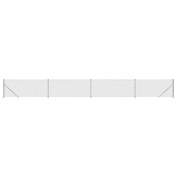 trådhegn med flange 0,8x10 m sølvfarvet
