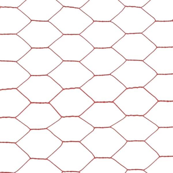 Kanaverkko teräs PVC pinnoitteella 25x1 m punainen
