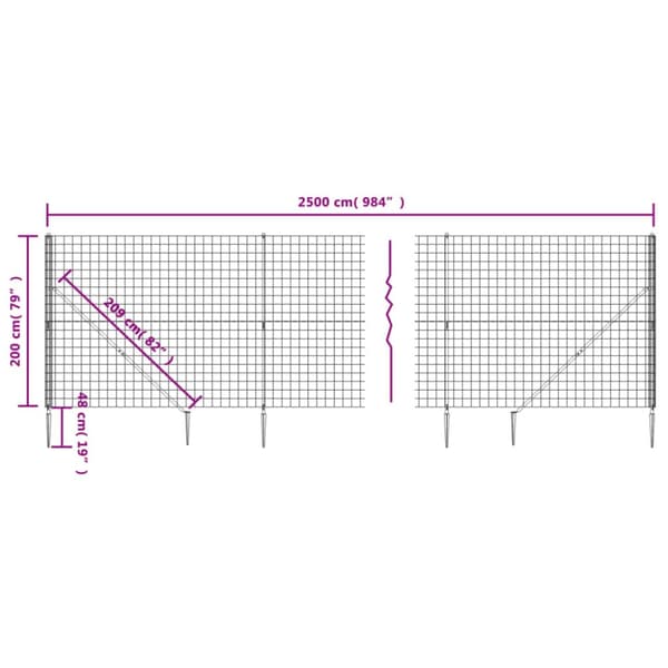 Verkkoaita maapiikeillä antrasiitti 2x25 m