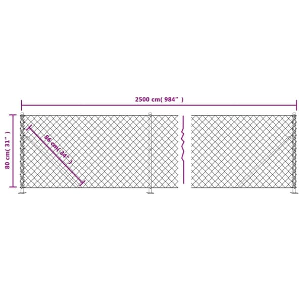 Gunnebostängsel med stolpsko silver 0,8x25 m