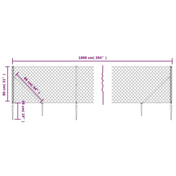 trådhegn med jordspyd 0,8x10 m grøn