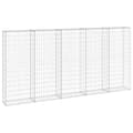 Miniatyrbillede 2 af 6: gabionvæg med dæksler 300x30x150 cm galvaniseret stål