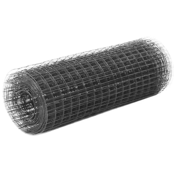 Hönsnät stål med PVC-beläggning 10x0,5 m grå