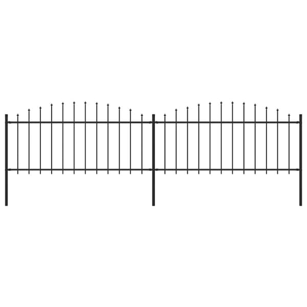havehegn med spydtop (0,5-0,75) x 3,4 m sort stål